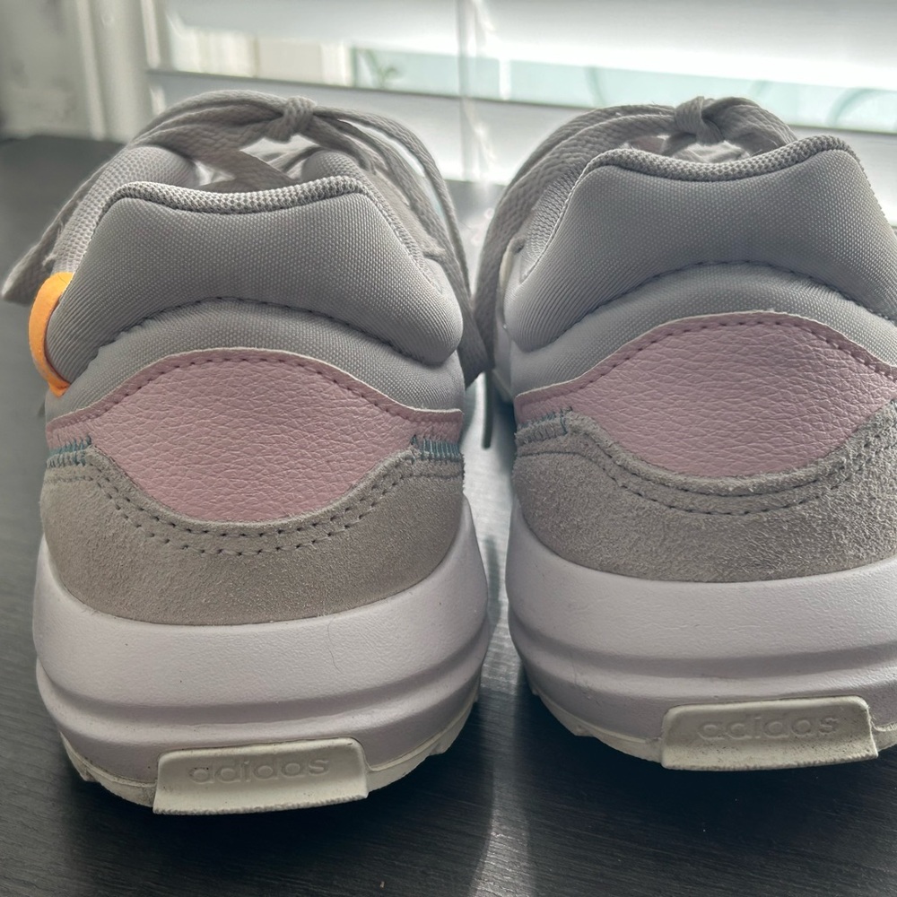 Adidas Women’s Gray and Orange Athletic Shoes with Suede and Mesh - Picture 2 of 5